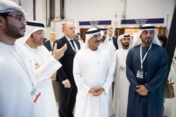 intro The UAE Minister. of infrastructure development during exhibition